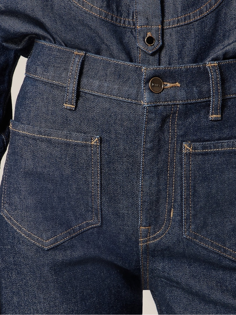 J. Crew Full Length Slim Wide Jean with Patch Pockets in Rinse Wash - Picture 5 of 12